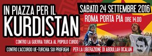 24 settembre 2016 - Manifestazione nazionale a Roma per il Kurdistan e la liberazione di Abdullah Ocalan