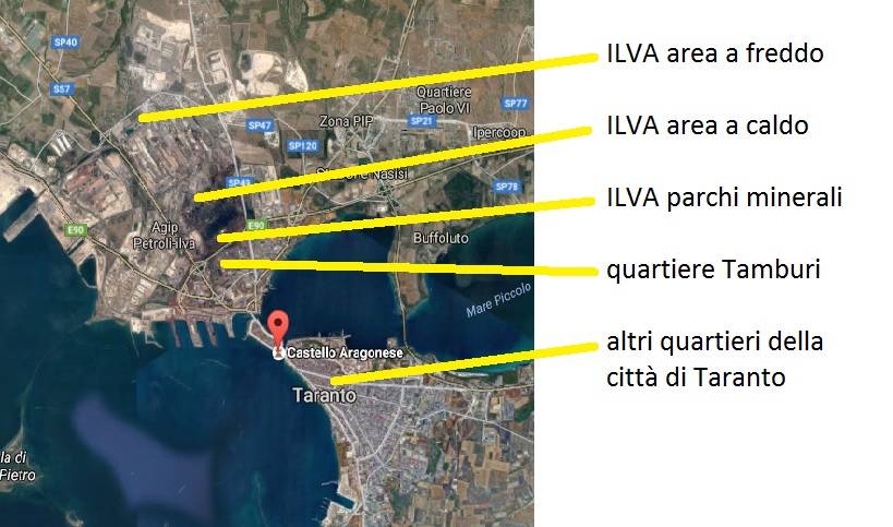 Mappa satellitare di Taranto
