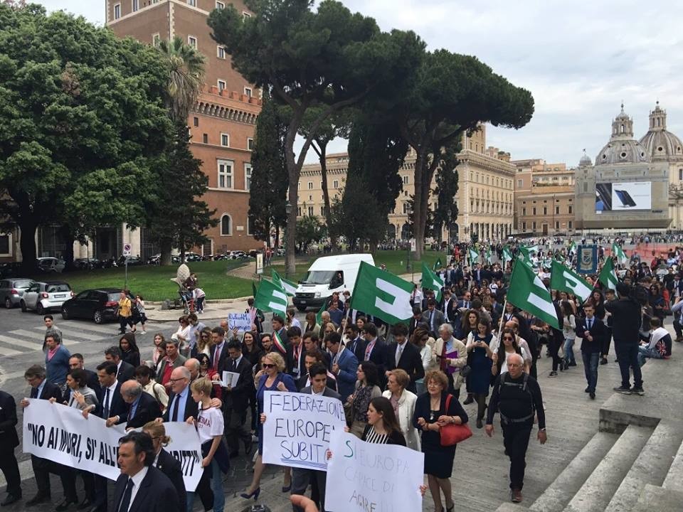 Manifestazione organizzata dal Movimento europeo e dalla Gioventù Federalista Europea, Roma 8 maggio 2016