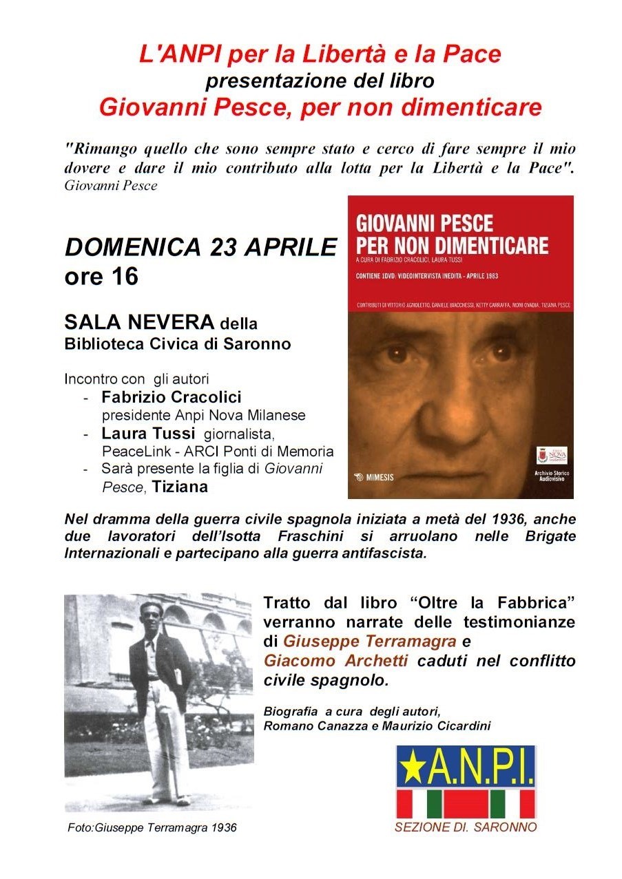 Presentazione Libro/Dvd: Giovanni Pesce, per non dimenticare, MIMESIS Edizioni