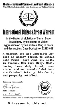 Arrest Warrant for Donald Trump.