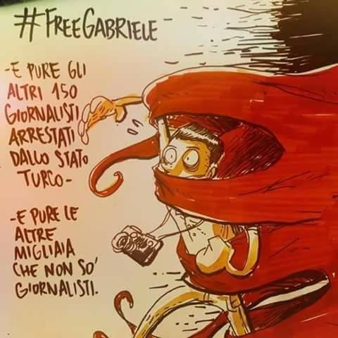 #iostoconGabriele #freegabriele Il documentarista Gabriele Del Grande, detenuto illegalmente in Turchia, inizia uno sciopero della fame. La solidarietà per lui  e per tutti i detenuti politici