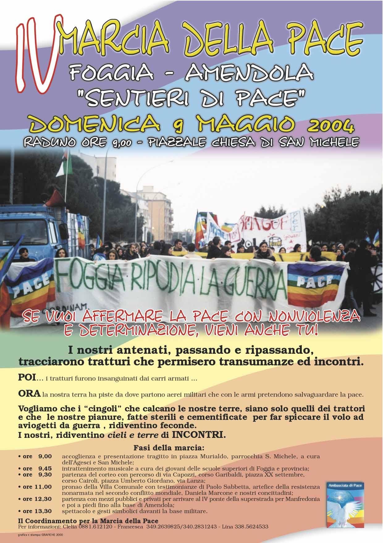 Locandina - IV Marcia della Pace Foggia-Amendola