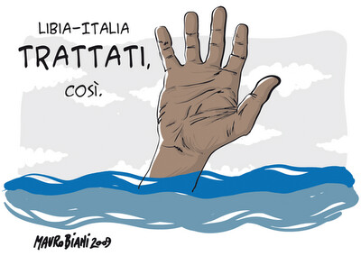 Mauro Biani sull'accordo Italia-Libia