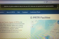 L'Italia non ha rispettato la scadenza per la presentazione dei dati E-PRTR per il 2015