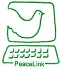 Il logo originario di PeaceLink nella carta intestata del 1992