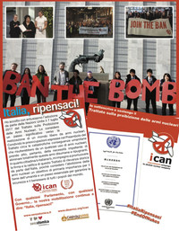“Italia, ripensaci”: in distribuzione le cartoline per sostenere l’azione in favore del disarmo nucleare
