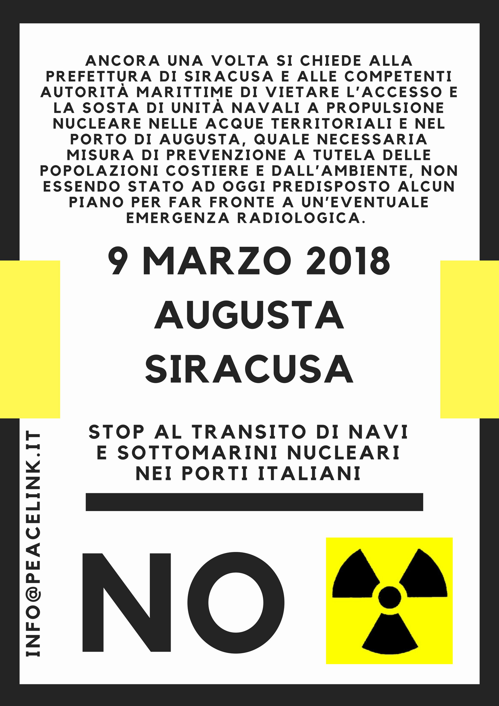 Iniziativa del 9 marzo contro il rischio nucleare nei porti italiani