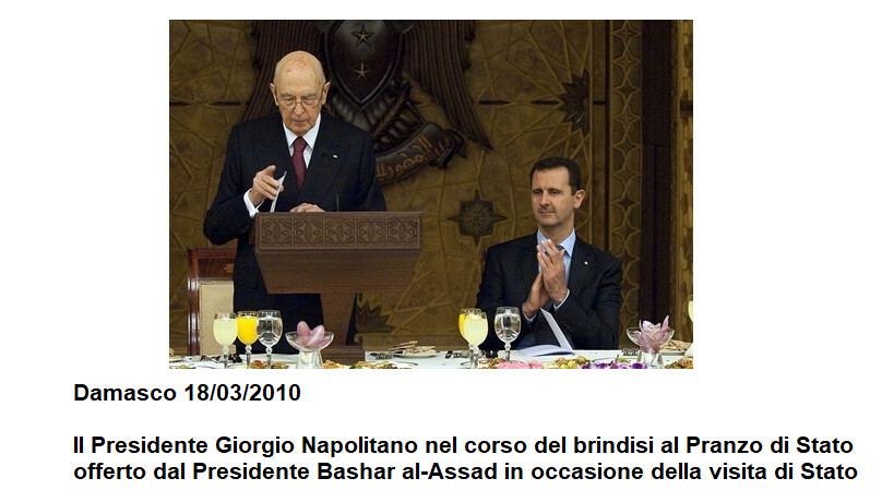Napolitano e Assad nel 2010