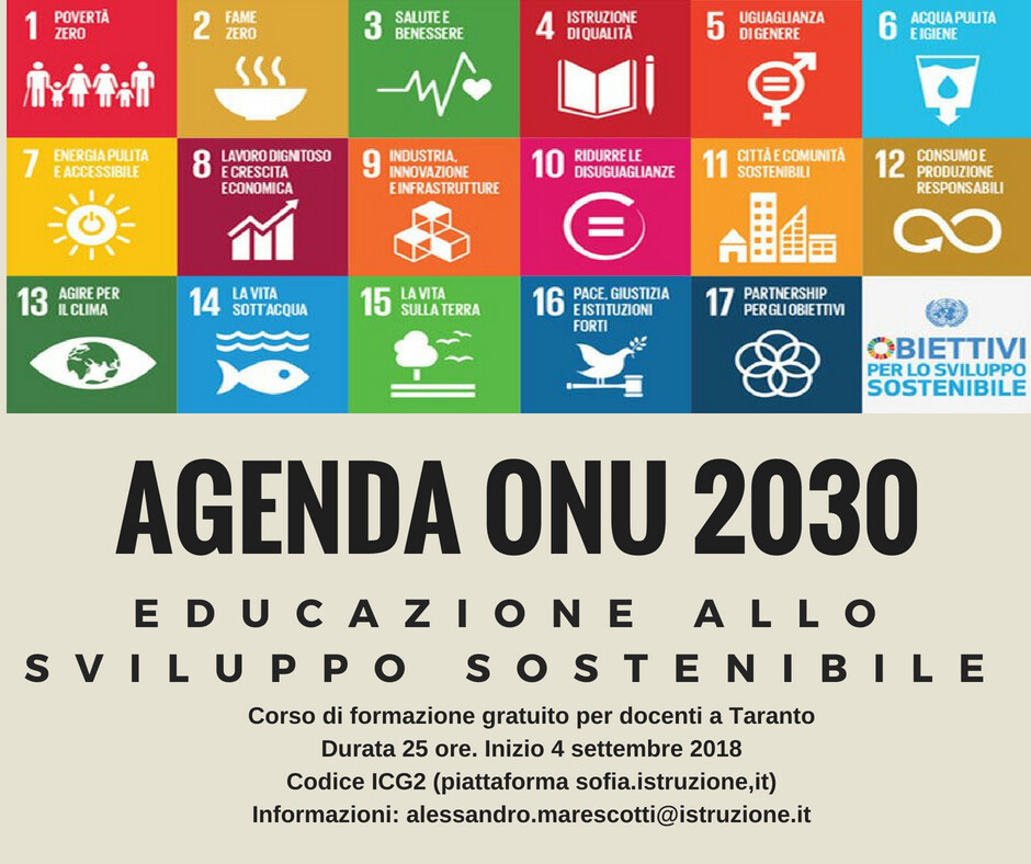 Corso di formazione alla cittadinanza globale con riferimento all'Agenda ONU 2030