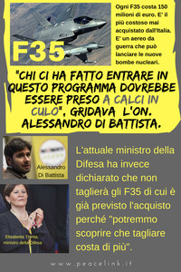 Dopo  il via libera agli F35, il nuovo ministro della Difesa sposa le tesi dell'industria bellica