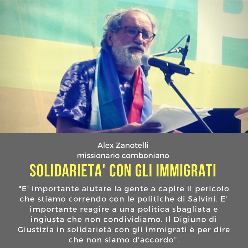 Padre Alex Zanotelli e la solidarietà agli immigrati