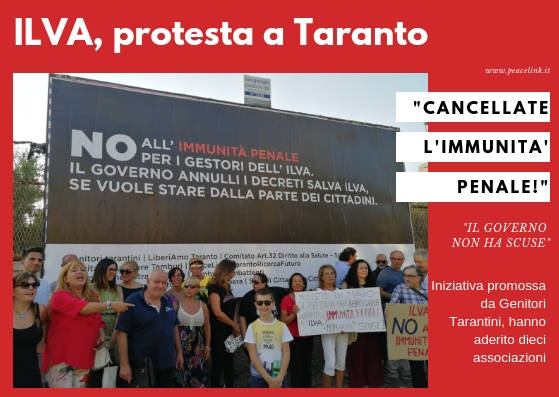 Protesta a Taranto contro l'immunità penale