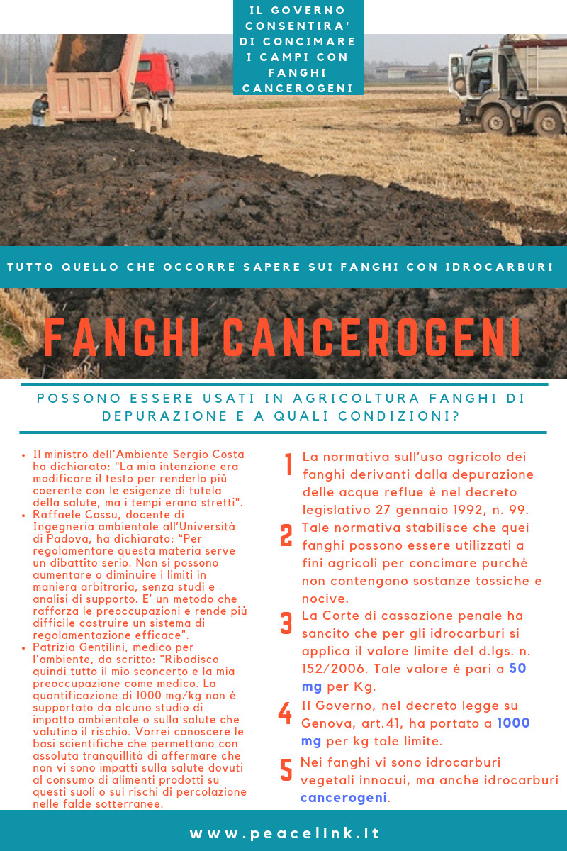 Fanghi cancerogeni: la nuova norma del Decreto legge su Genova