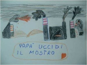 Papà uccidi il mostro, disegno di Federico un bambino di Taranto morto di tumore