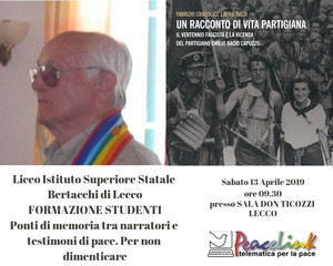 La Memoria del Partigiano Deportato Emilio Bacio Capuzzo al Liceo Bertacchi di Lecco