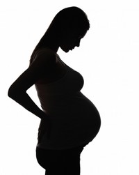 black silhouette pregnant woman