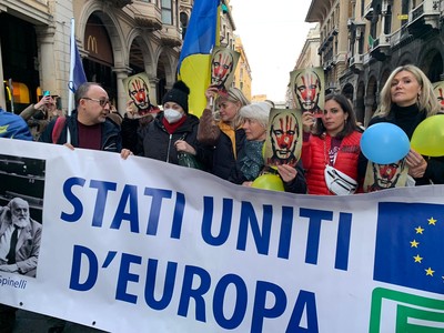 Genova, 26 febbraio 2022. Manifestazione per la pace in Ucraina