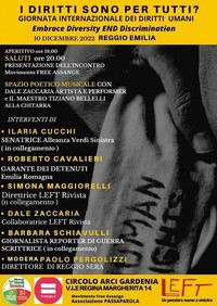 Locandina 10 dicembre 2022 a Reggio Emilia
