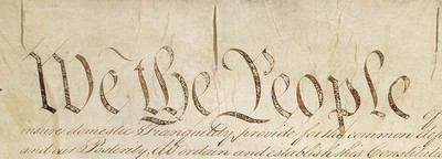 Dettaglio del preambolo della Costituzione degli Stati Uniti d'Europa
