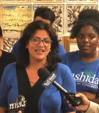 Rashida Tlaib is seen at her campaign headquarters in Detroit, Michigan, August 7, 2018 
