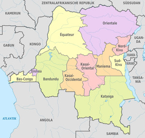 La Repubblica Democratica del Congo. La regione interessata dagli scontri è il Bandundu