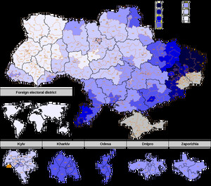 Mappa del sostegno al partito "Opposizione per la Vita" nelle elezioni parlamentari del 2019 (contrassegnato in blu )