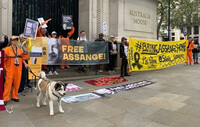 "Australia, fatti sentire per Julian Assange!" hanno scandito gli attivisti davanti alle ambasciate.