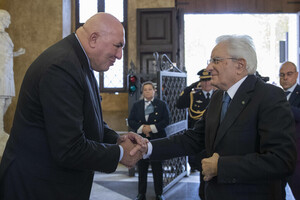 Il Ministro della Difesa Crosetto e il Presidente della repubblica Mattarella