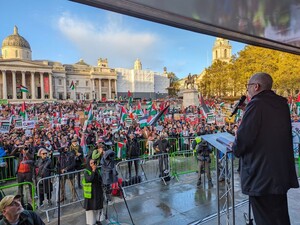 Jeremy Corbyn del partito Laburista alla manifestazione di Londra.