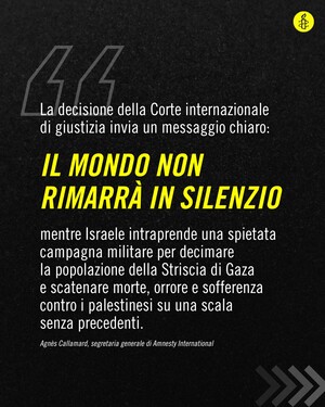Amnesty International: "Il mondo non rimarrà in silenzio"