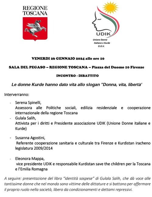 Locandina dell'incontro in Regione Toscana