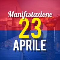 Logo della manifestazione del 23 aprile 2024 per fermare l'inquinamento ILVA