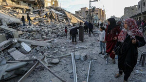 Distruzioni provocate da un bombardamento israeliano