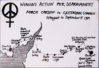 dal 27 agosto al 5 settembre 1981, percorso della marcia da Cardiff alla base militare di Greenham Common