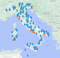 Mappa della basi militari in Italia