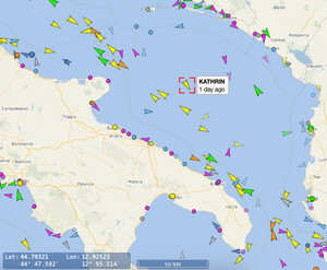 La posizione della nave MV Kathrin