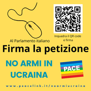 Il logo della campagna contro l'invio delle armi italiane nella guerra in Ucraina