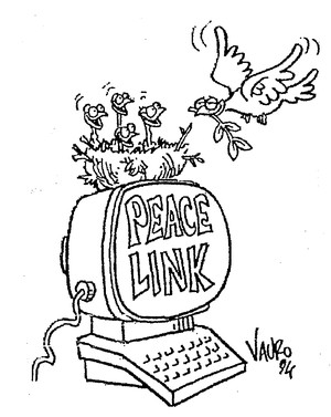 La vignetta disegnata da Vauro per PeaceLink