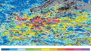 Il biossido d’azoto fotografato dal satellite Envisat sulla Val Padana e sulle altre regioni industriali dell’Europa ha comuni origini legate ai prodotti della combustione derivati da centrali termoelettriche, riscaldamento, attività industriale e traffic