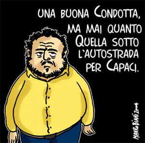 Mafia, Buona Condotta.  Vignetta di Mauro Biani ;  Mauro Biani weblog 