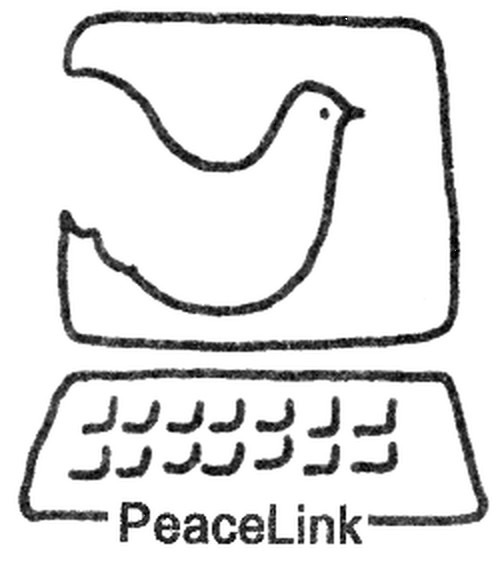 Logo PeaceLink in bianco e nero