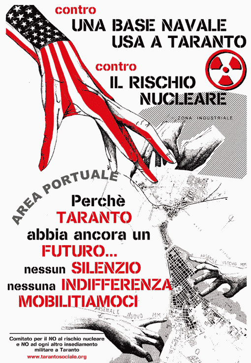 Il logo del comitato dei 2 No a Taranto (No al rischio nucleare e a ogni ulteriore presenza militare)