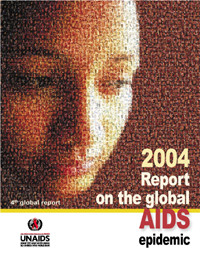 La copertina del rapporto 2004 sull'Aids realizzato dal programma delle Nazioni Unite UNAIDS