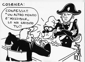 Gli arresti di Cosenza  vignetta di Bene