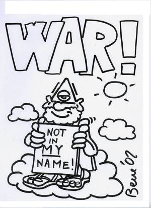 War, non i my name!  vignetta di Bene