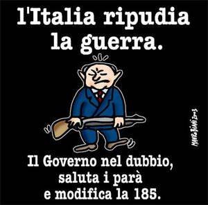 L'Italia ripudia la guerra 1  Vignetta di Mauro Biani