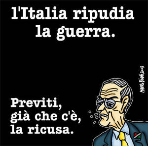 L'Italia ripudia la guerra 2  Vignetta di Mauro Biani