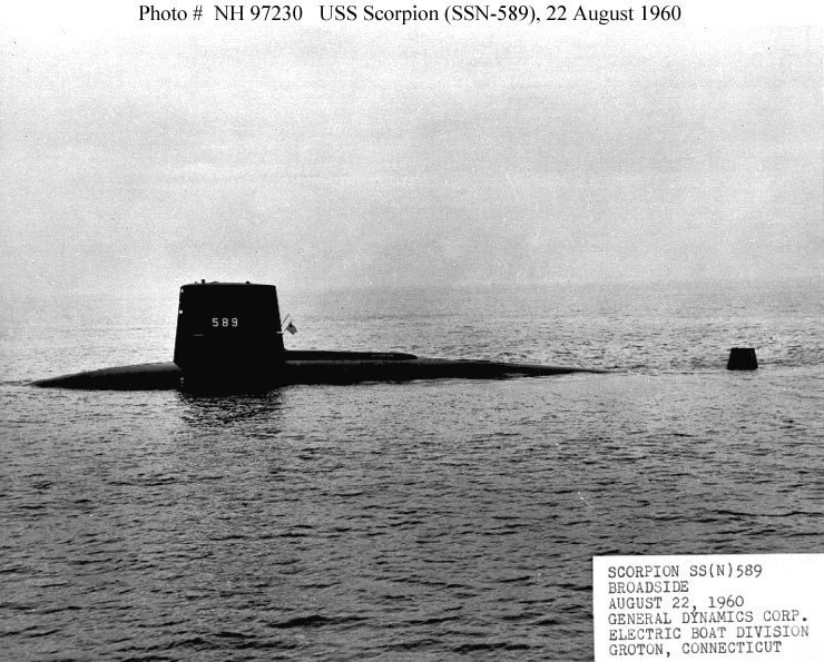 Il sottomarino USA a propulsione nucleare Scorpion: poteva esplorere a Taranto o a Napoli nel 1968 ma il caso ha voluto che esplodesse al largo delle Azzorre in quello stesso anno.