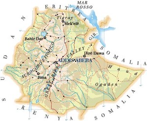 Cartina dell'Etiopia